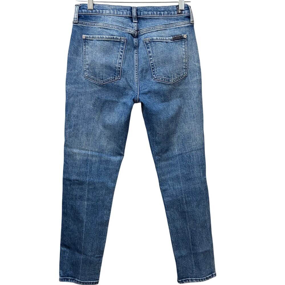 7 For All Mankind Josefina Boyfriend Button-Fly Jeans Sz 27 - Picture 3 of 11